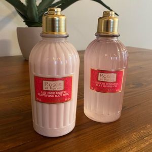 L'Occitane Silky Roses et Reines Bath & Shower Gel & Lotion, 8.4 Fl Oz each